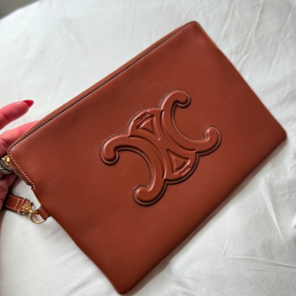 Celine Cuir Triomphe Small Pouch with Strap – Smooth Calfskin - NEW FROM PARIS - Picture 2 of 11